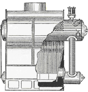 Thornyeroft water tube steam boiler