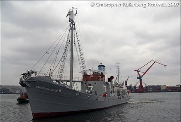 Steamship Southern Actor on the river in Gothenburg