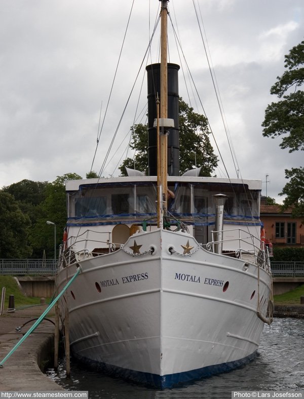Steamship Motala Express at quay in Motala