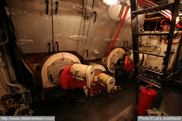Steam boiler with three rotary cup burners