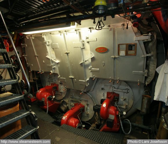 Oil fired scotch marine boiler