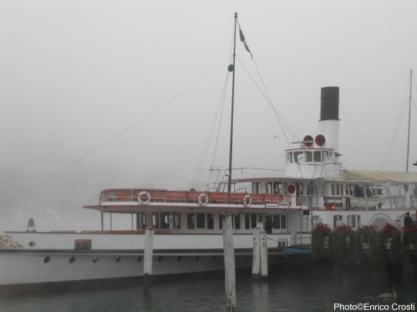 Steamship Schiller in the mist